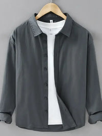 Men's Plus Size Button Up Long Sleeve Shirt