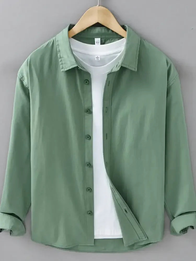 Men's Plus Size Button Up Long Sleeve Shirt