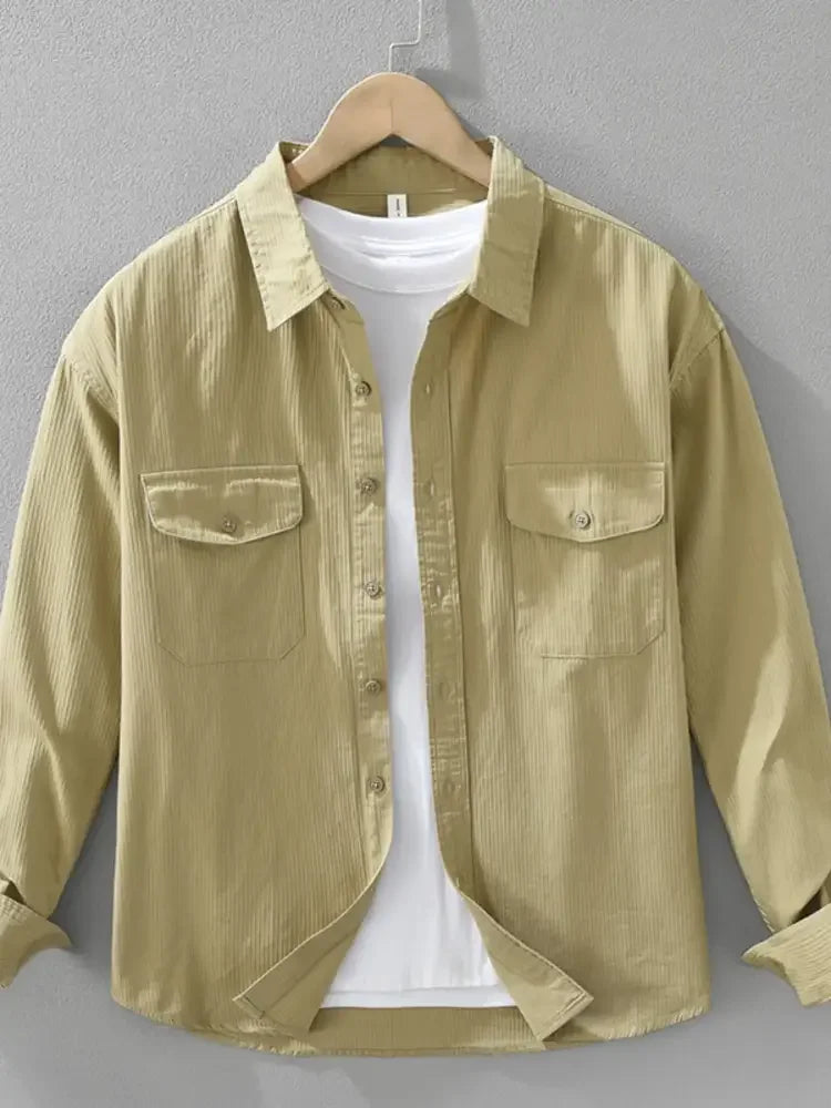 Men's Plus Size Button Up Long Sleeve Shirt