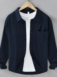 Men's Plus Size Button Up Long Sleeve Shirt