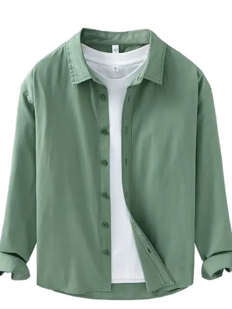Men's Plus Size Button Up Long Sleeve Shirt