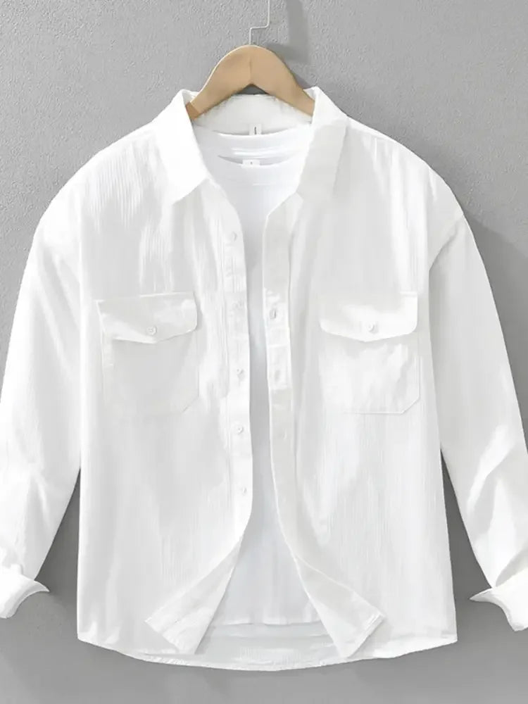 Men's Plus Size Button Up Long Sleeve Shirt