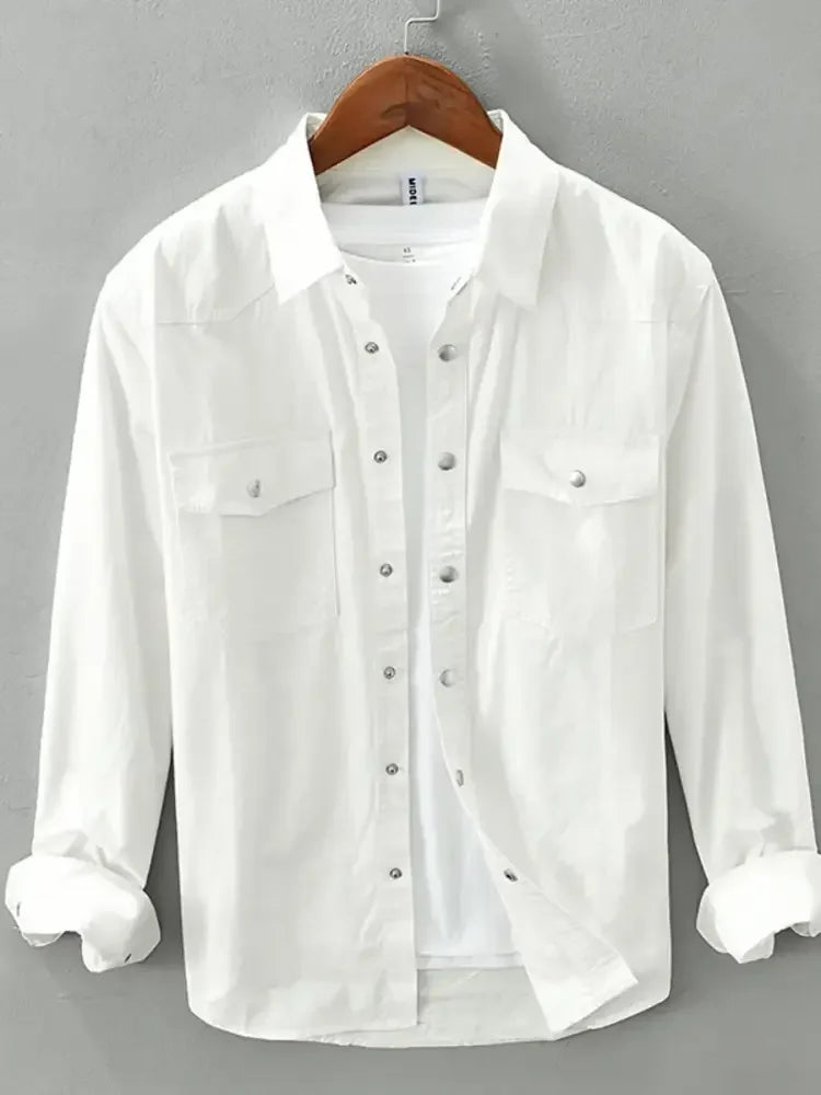 Men's Plus Size Button Up Long Sleeve Shirt
