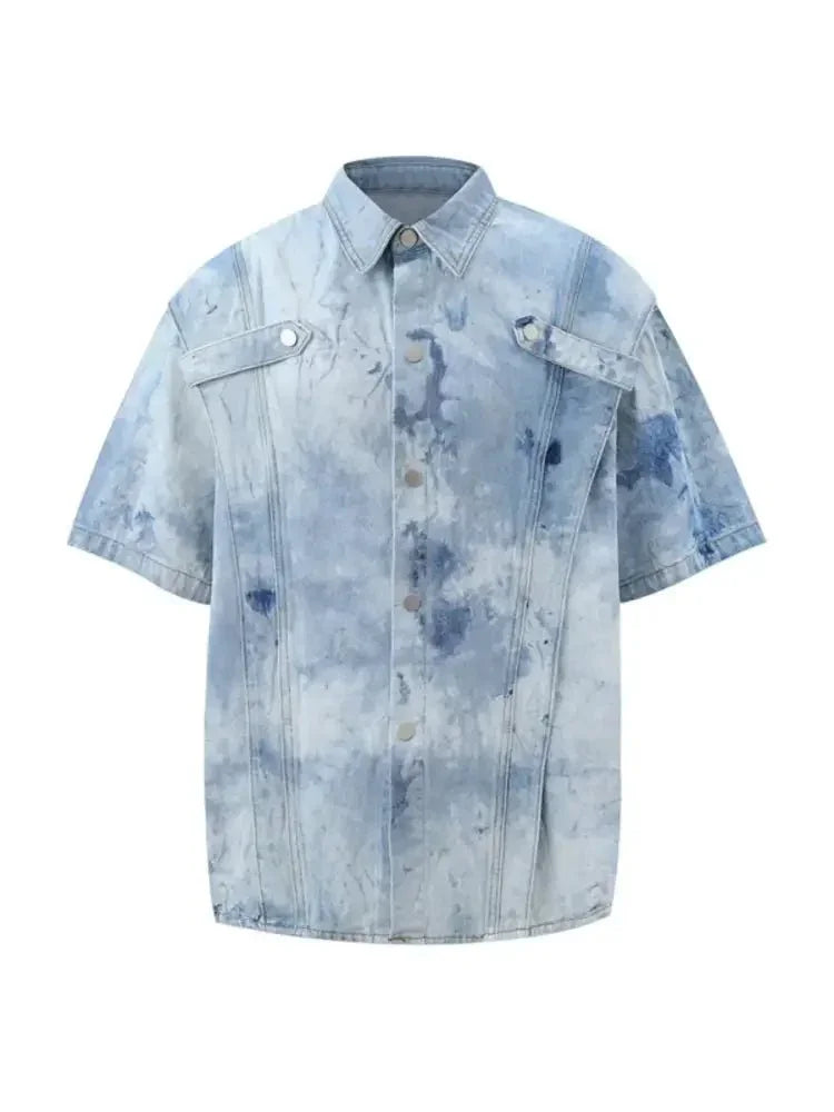 Men's Plus Size Button Up Short Sleeve Denim Shirt - Update AvenueTrendsi100400702594612100400702594612Men's Plus Size Button Up Short Sleeve Denim ShirtLight Blue