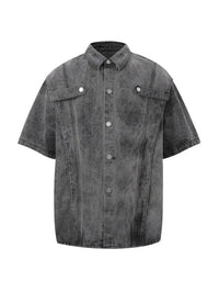 Men's Plus Size Button Up Short Sleeve Denim Shirt - Update AvenueTrendsi100400702596230100400702596230Men's Plus Size Button Up Short Sleeve Denim ShirtDark Gray
