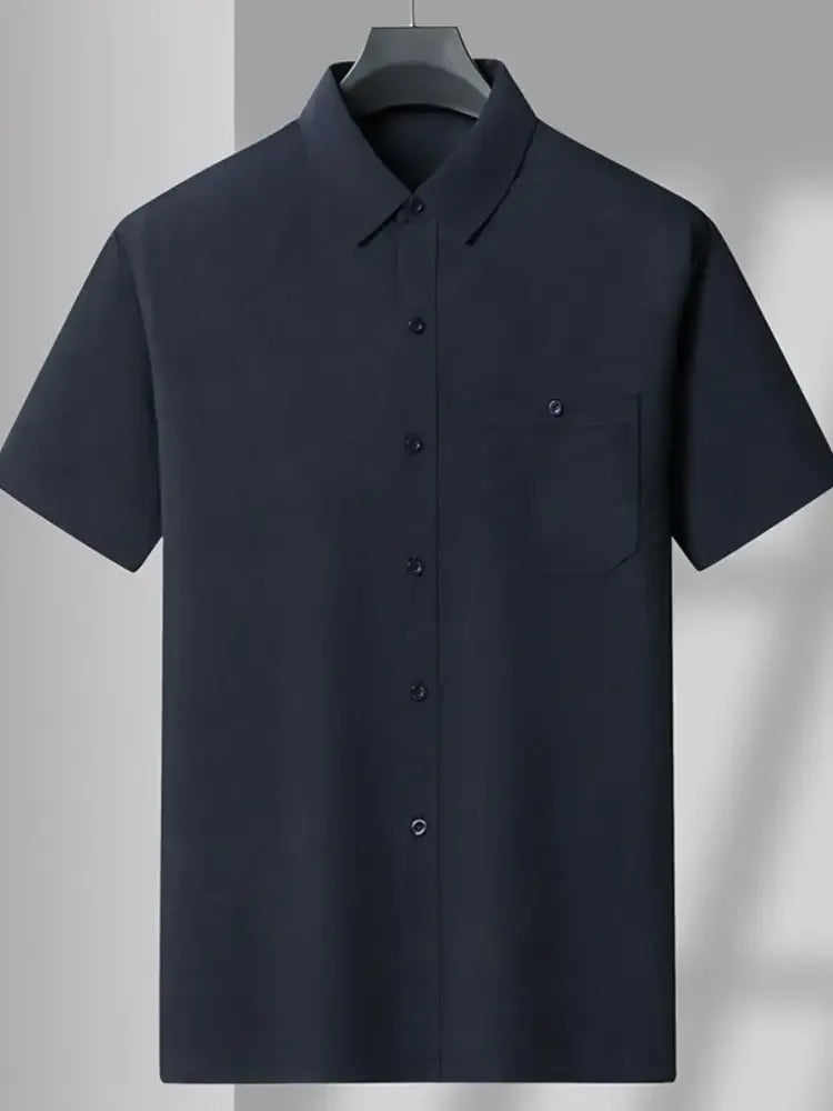 Men's Plus Size Button Up Short Sleeve Shirt and Pants Set