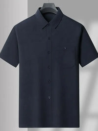 Men's Plus Size Button Up Short Sleeve Shirt and Pants Set