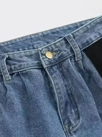 Men's Plus Size Button Up Vest and Pants Denim Set