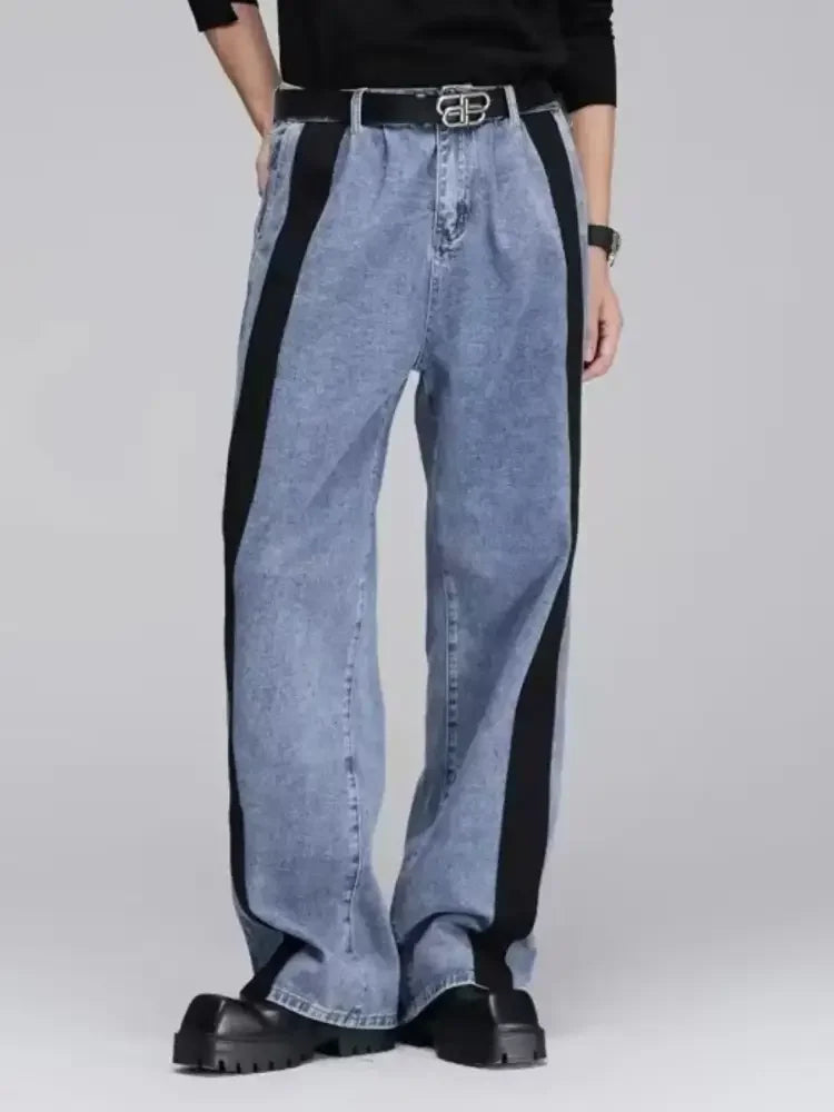 Men's Plus Size Button Up Vest and Pants Denim Set