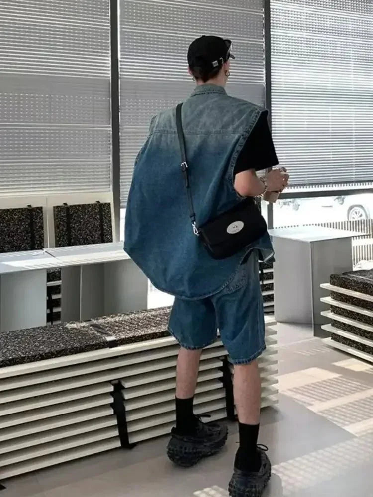 Men's Plus Size Button Up Vest and Shorts Denim Set - Update AvenueTrendsi100400208227863100400208227863Men's Plus Size Button Up Vest and Shorts Denim SetLight Blue