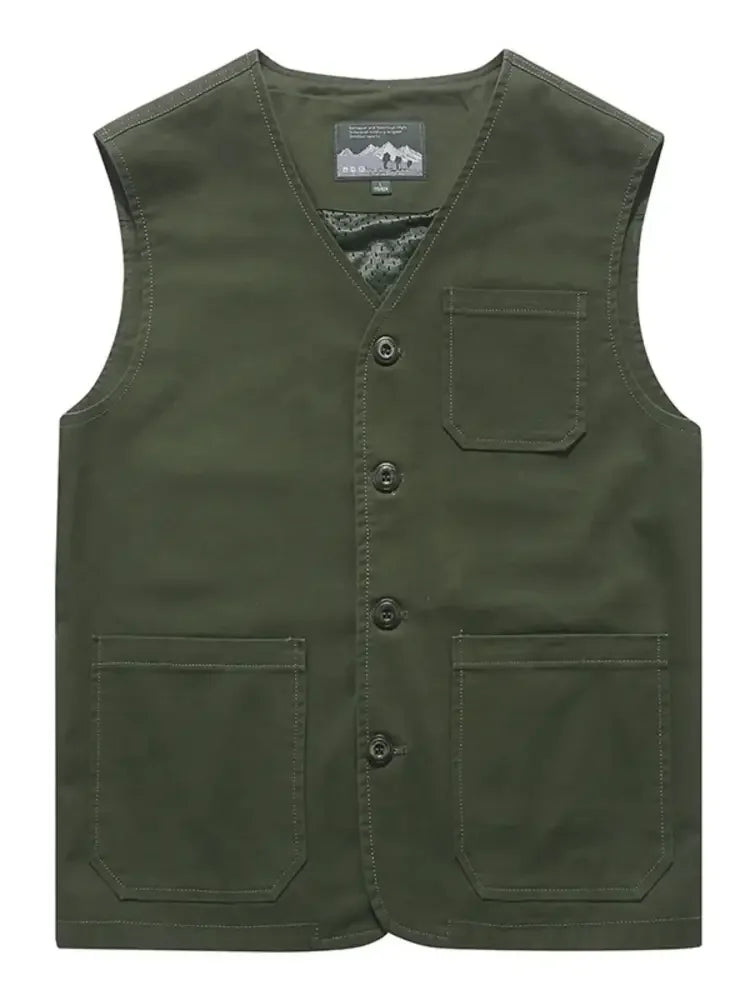 Men's Plus Size Button Up Vest