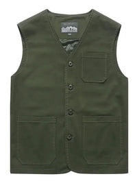 Men's Plus Size Button Up Vest