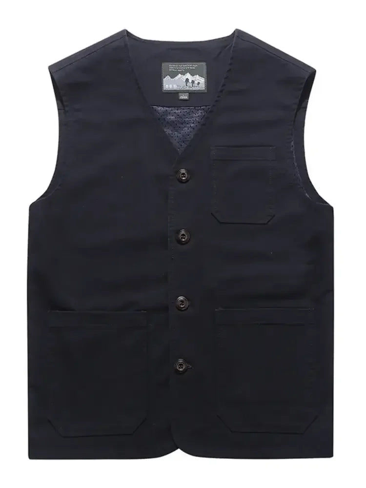 Men's Plus Size Button Up Vest