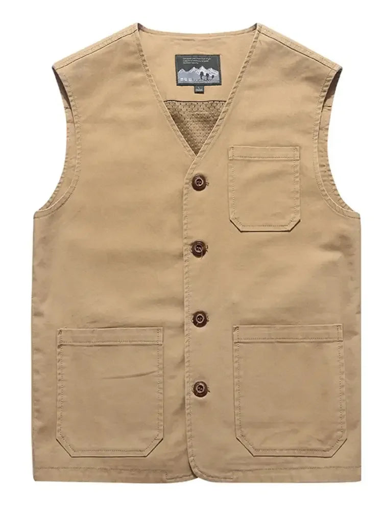 Men's Plus Size Button Up Vest