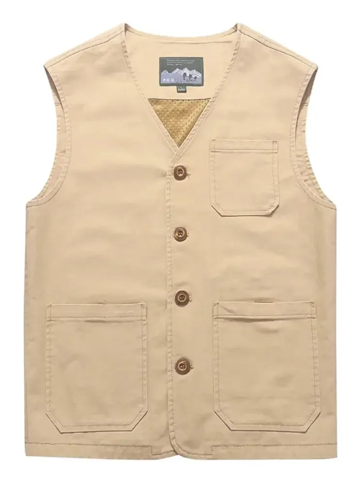 Men's Plus Size Button Up Vest