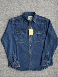 Men's Plus Size Button Up Washed Denim Shirt - Update AvenueTrendsi100400467234846100400467234846Men's Plus Size Button Up Washed Denim ShirtDark Blue