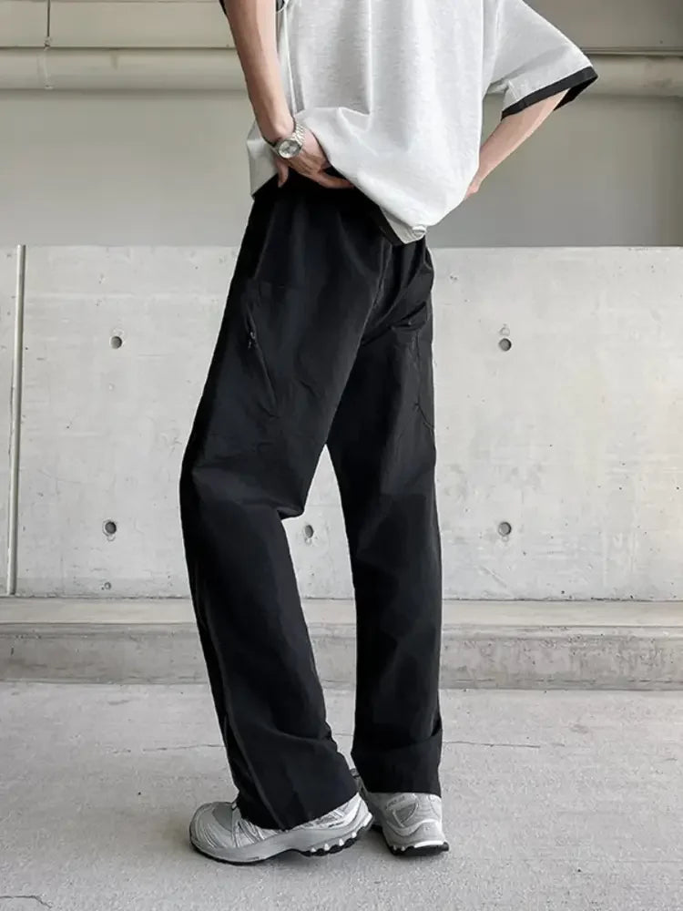 Men's Plus Size Casual Drawstring Wide Leg Pants