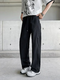 Men's Plus Size Casual Drawstring Wide Leg Pants
