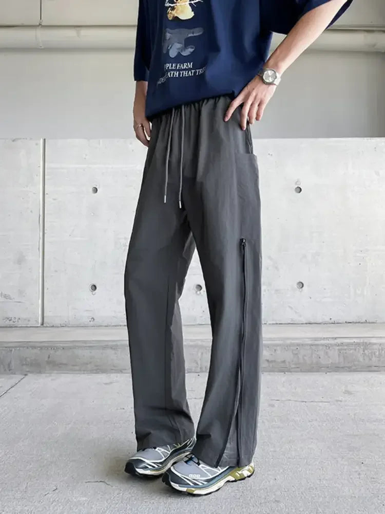 Men's Plus Size Casual Drawstring Wide Leg Pants