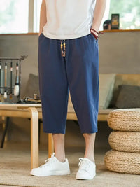 Men's Plus Size Casual Loose Fit Cropped Pants