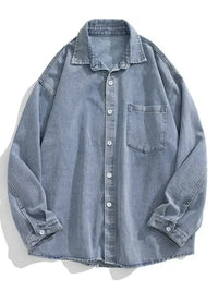 Men's Plus Size Collared Neck Long Sleeve Denim Shirt - Update AvenueTrendsi100400452424143100400452424143Men's Plus Size Collared Neck Long Sleeve Denim ShirtBlack