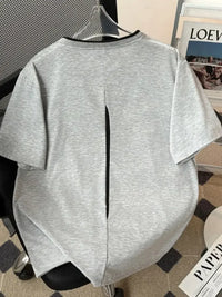 Men's Plus Size Contrast Trim Round Neck Short Sleeve T-Shirt