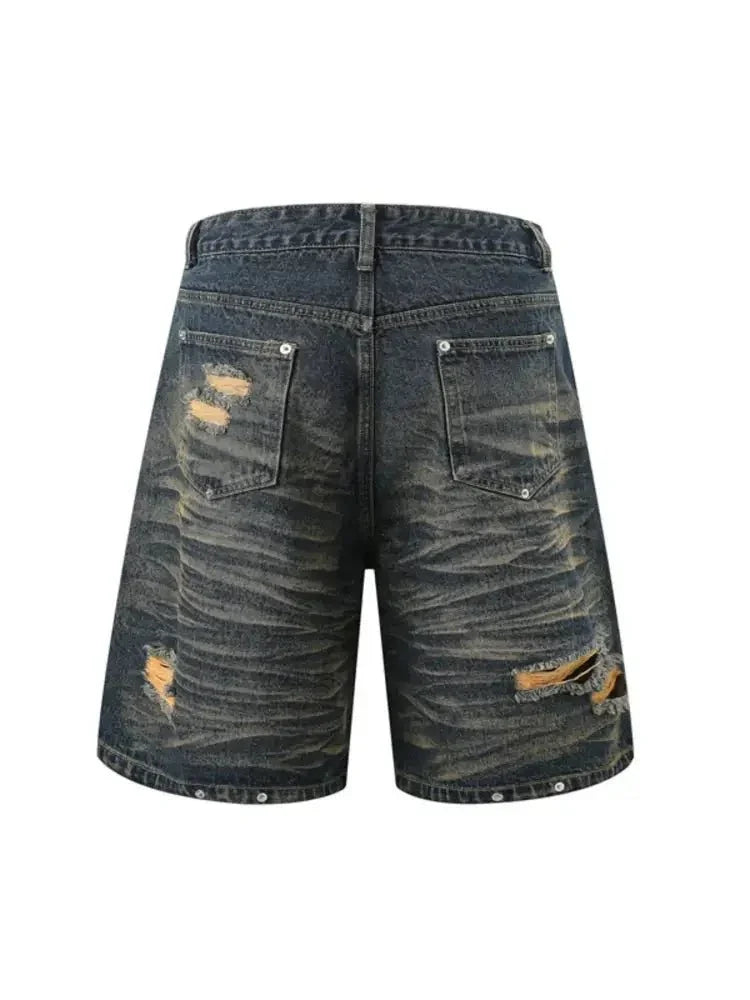 Men's Plus Size Distressed Vintage Denim Shorts - Update AvenueTrendsi100400909693624100400909693624Men's Plus Size Distressed Vintage Denim ShortsFrench Blue