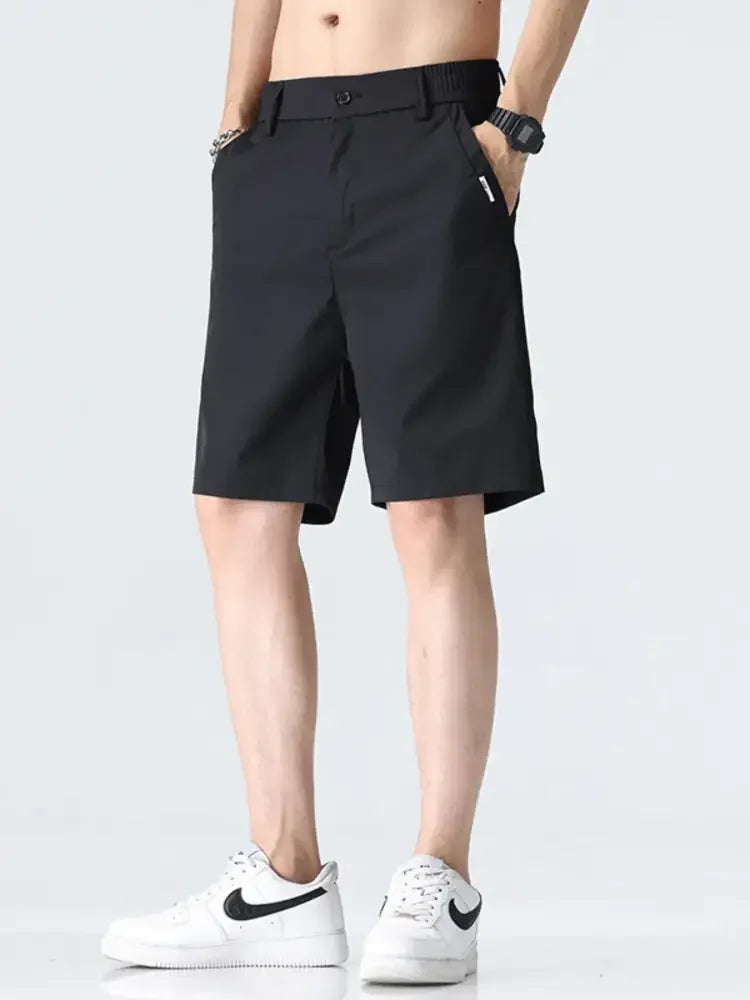 Men's Plus Size Elastic Waistband Shorts with Pockets