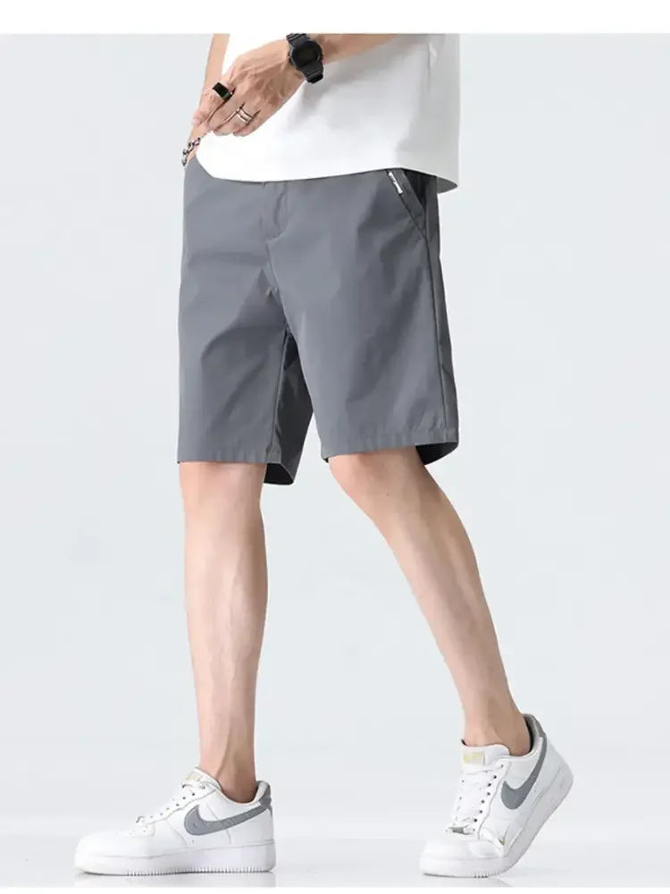 Men's Plus Size Elastic Waistband Shorts with Pockets