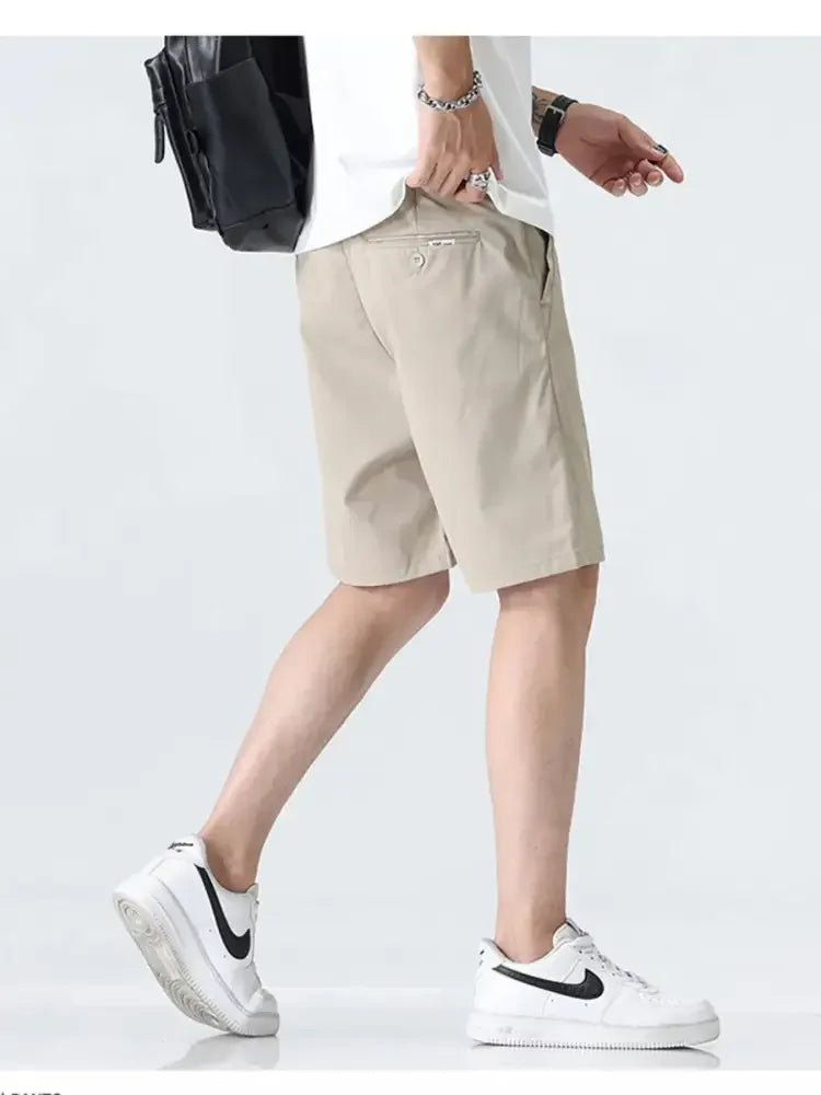 Men's Plus Size Elastic Waistband Shorts with Pockets