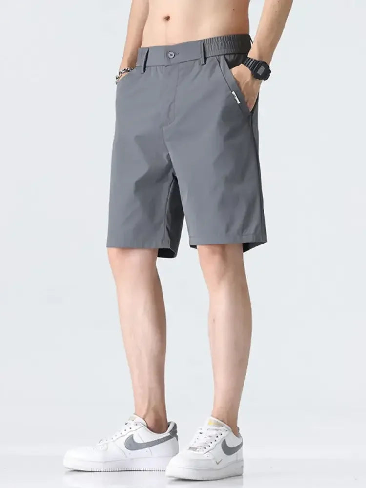 Men's Plus Size Elastic Waistband Shorts with Pockets