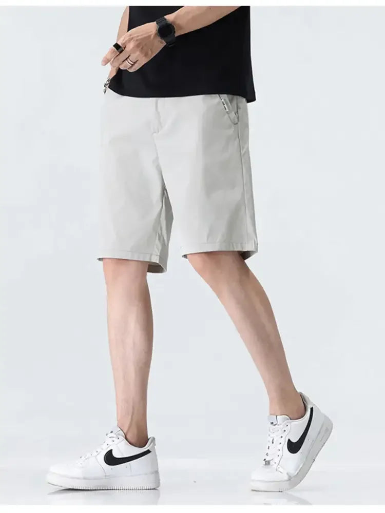 Men's Plus Size Elastic Waistband Shorts with Pockets