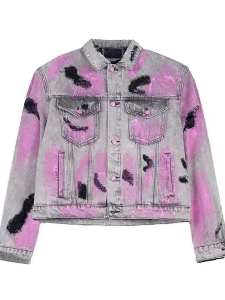 Men's Plus Size Graffiti Washed Button Up Denim Jacket - Update AvenueTrendsi100400883093623100400883093623Men's Plus Size Graffiti Washed Button Up Denim JacketLight Gray