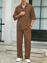 Men's Plus Size Half Sleeve Top and Pants Set