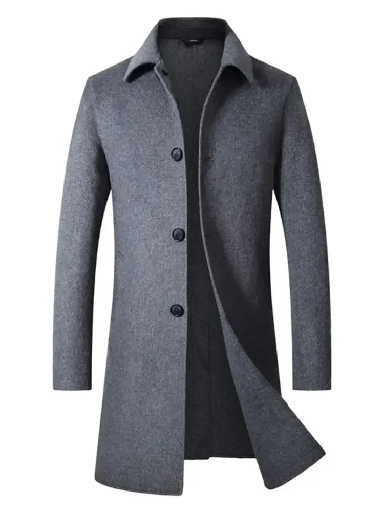 Men's Plus Size Long Sleeve Casual Longline Outerwear