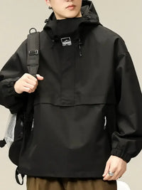 Men's Plus Size Long Sleeve Hooded Jacket
