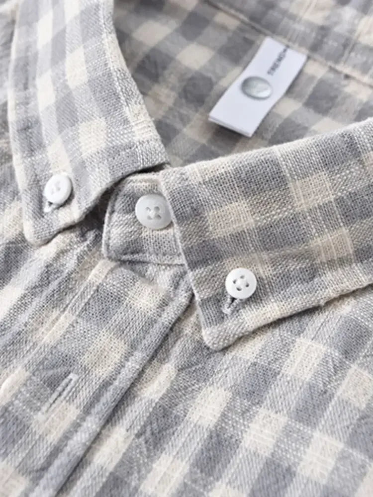 Men's Plus Size Plaid Button Up Long Sleeve Shirt