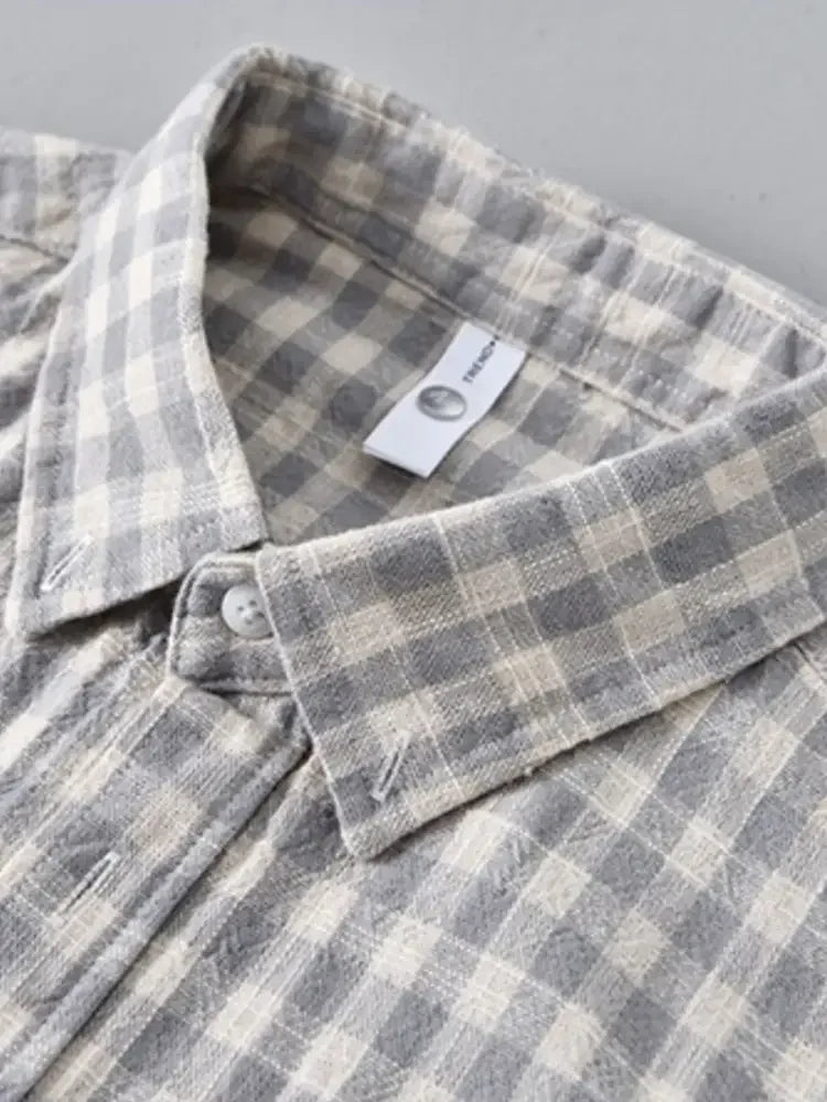 Men's Plus Size Plaid Button Up Long Sleeve Shirt