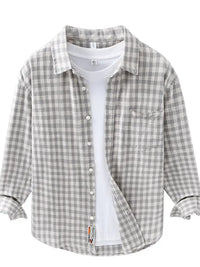 Men's Plus Size Plaid Button Up Long Sleeve Shirt