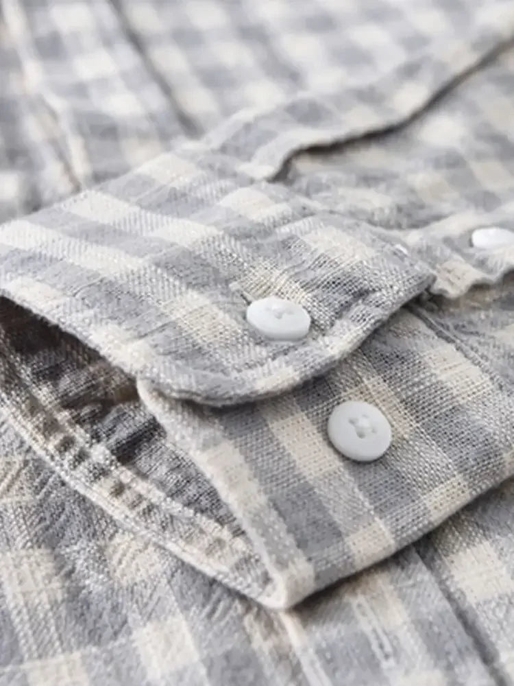 Men's Plus Size Plaid Button Up Long Sleeve Shirt