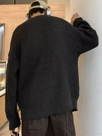 Men's Plus Size Round Neck Long Sleeve Sweater