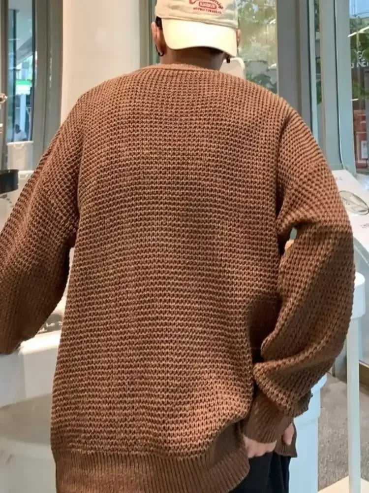 Men's Plus Size Round Neck Long Sleeve Sweater