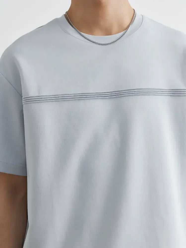 Men's Plus Size Round Neck Short Sleeve Top and Shorts Set