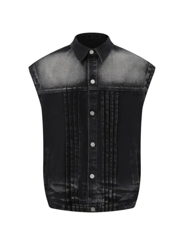 Men's Plus Size Sleeveless Vintage Washed Denim Jacket - Update AvenueTrendsi100400720707963100400720707963Men's Plus Size Sleeveless Vintage Washed Denim JacketLight Blue