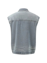 Men's Plus Size Sleeveless Vintage Washed Denim Jacket - Update AvenueTrendsi100400720707963100400720707963Men's Plus Size Sleeveless Vintage Washed Denim JacketLight Blue