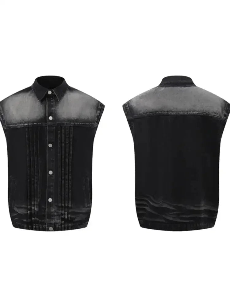 Men's Plus Size Sleeveless Vintage Washed Denim Jacket - Update AvenueTrendsi100400720707963100400720707963Men's Plus Size Sleeveless Vintage Washed Denim JacketLight Blue