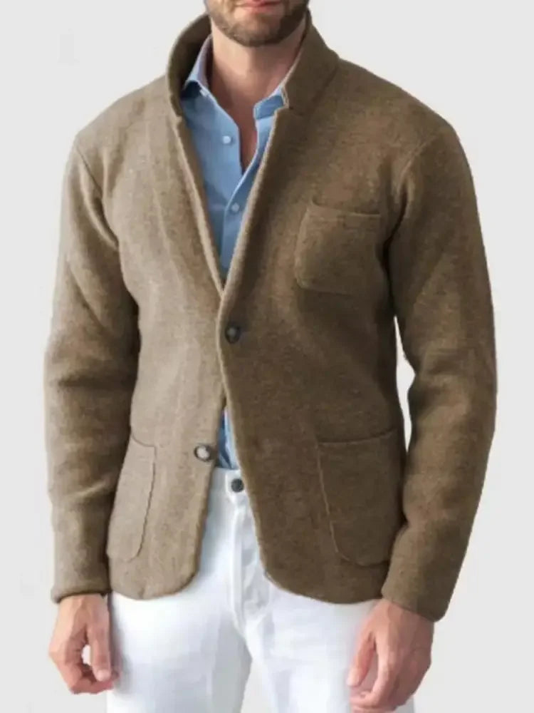 Men's Plus Size Stand Collar Long Sleeve Blazer