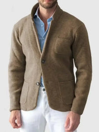 Men's Plus Size Stand Collar Long Sleeve Blazer