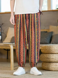 Men's Plus Size Striped Loose Fit Joggers
