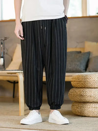 Men's Plus Size Striped Wide Leg Joggers